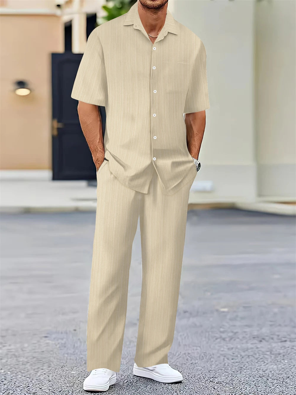 Travel-Ready Men’s Shirt & Trousers Set