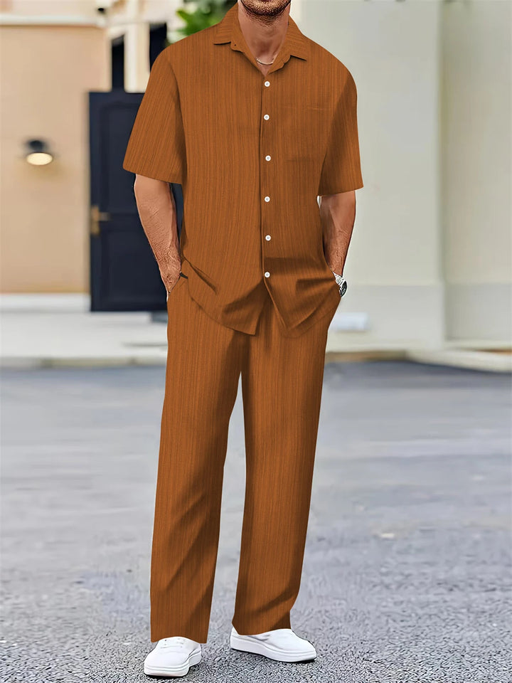 Travel-Ready Men’s Shirt & Trousers Set