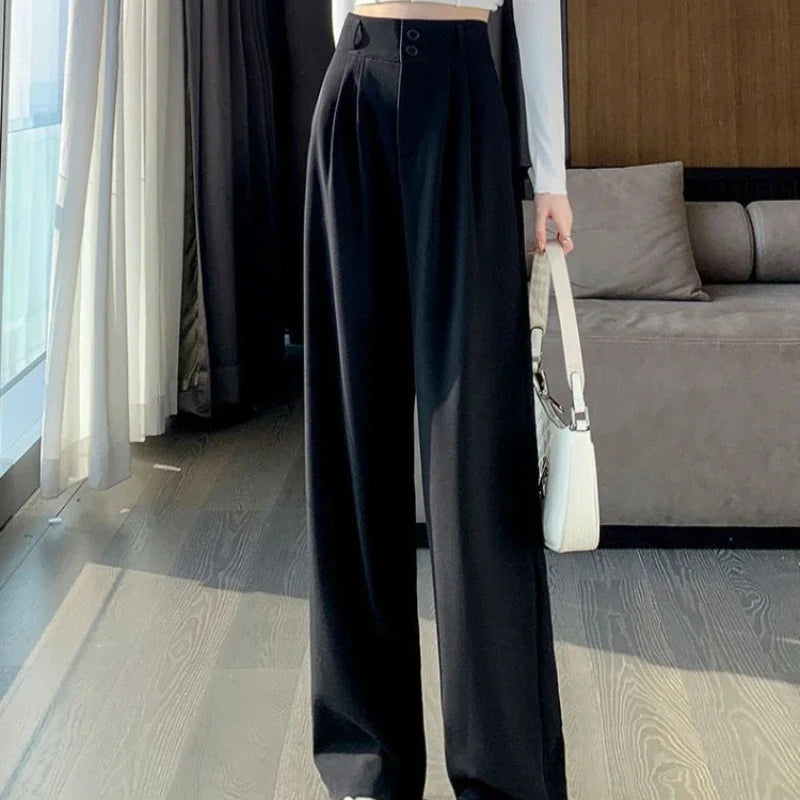 High-Waisted Wide-Leg Travel Pants