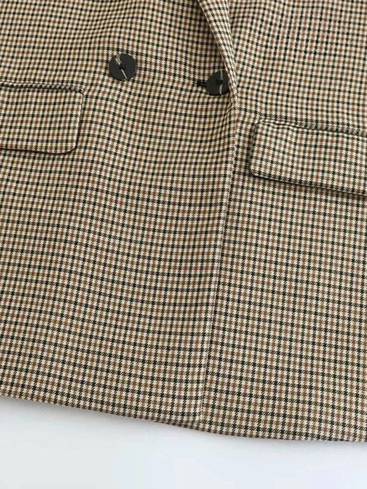 Vintage Checkered Travel Blazer