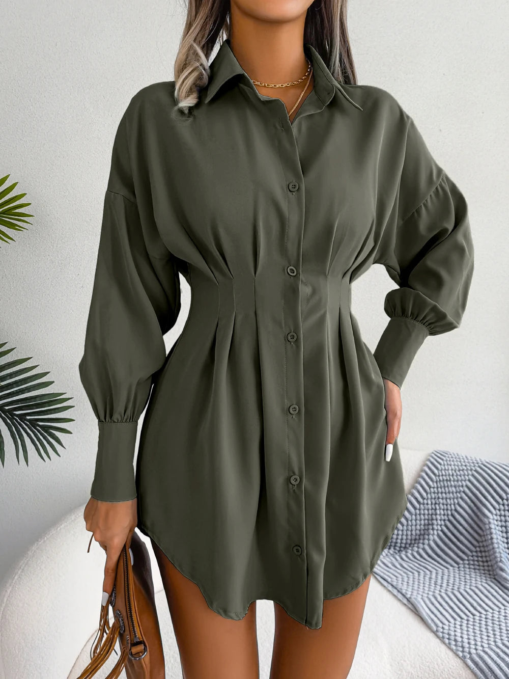 Travel-Ready Button-Down Shirt Dress