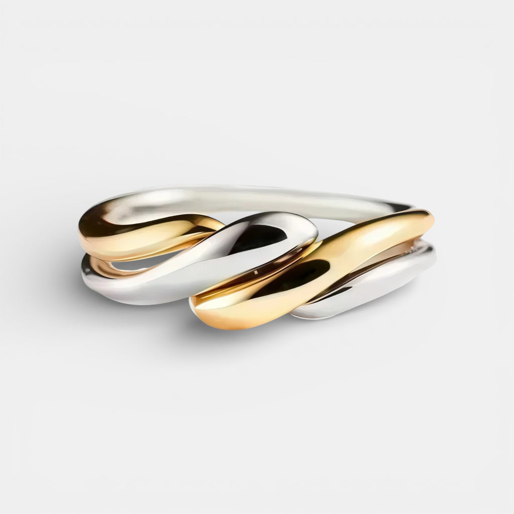 Noviqlo | Two Tone Wave Stacking Ring