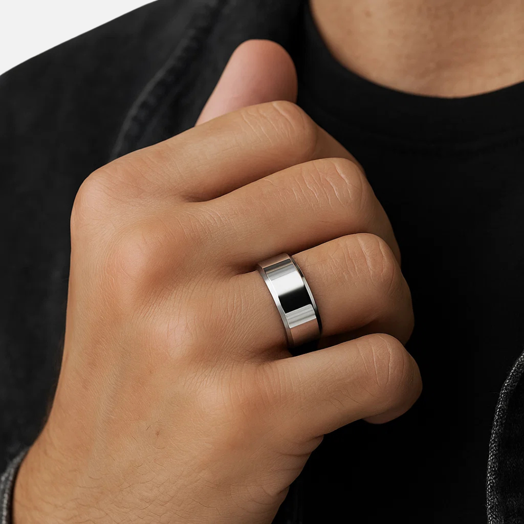 Noviqlo | Black High Polished Stainless Steel Ring